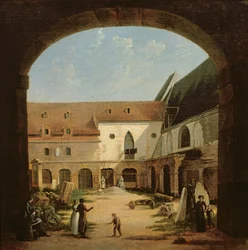 De kloostertuin van Petits-Augustins in Parijs, ca. 1818